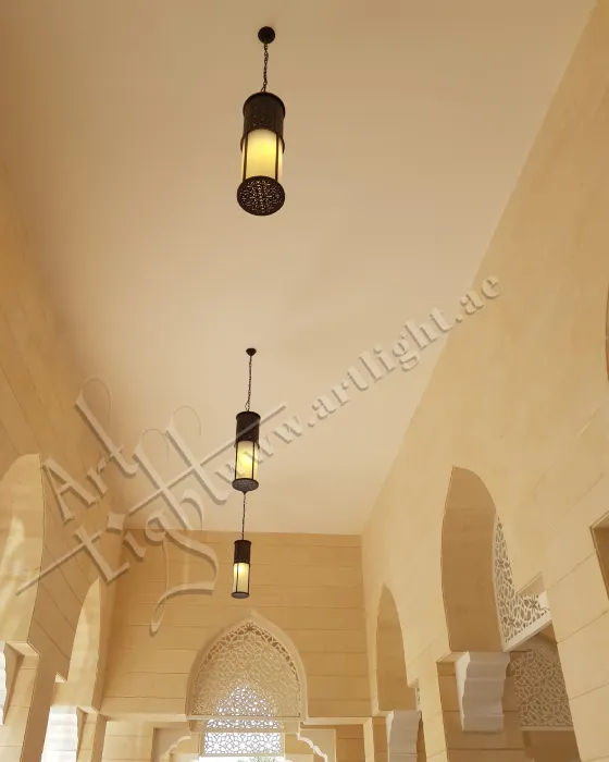 Al Zarooni Al Kabeer Mosque Antique Brass Ceiling Lanterns by Art Light