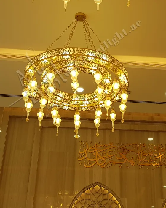 Al Zarooni Al Kabeer Mosque Antique Brass Chandeliers by Art Light