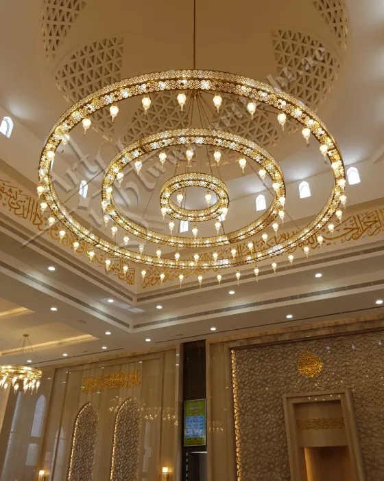 Al Zarooni Al Kabeer Mosque Antique Brass Chandeliers by Art Light