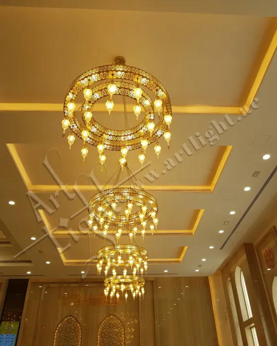 Al Zarooni Al Kabeer Mosque Antique Brass Chandeliers by Art Light